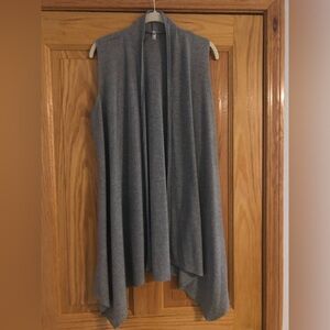 Azules Sweater Gray Vest Open Front L